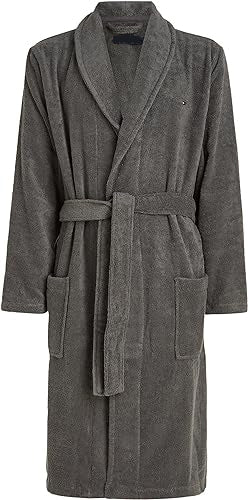 Men's Dressing Gown with Quilted Silk Lapel